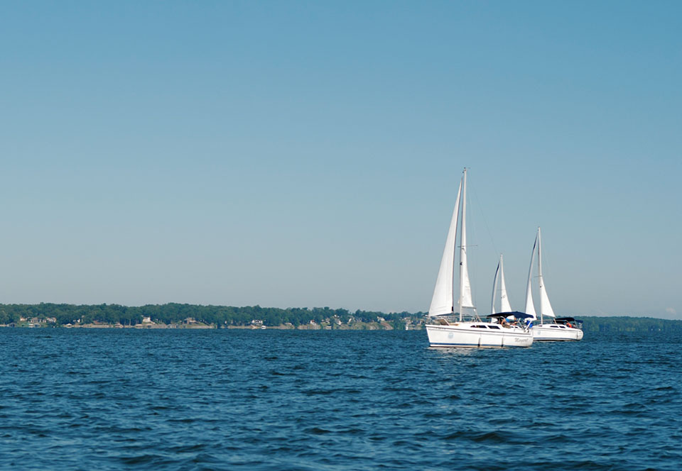 Sailboats on the water