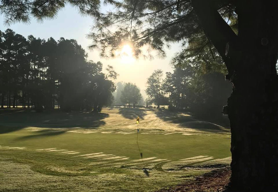 Green at sunrise